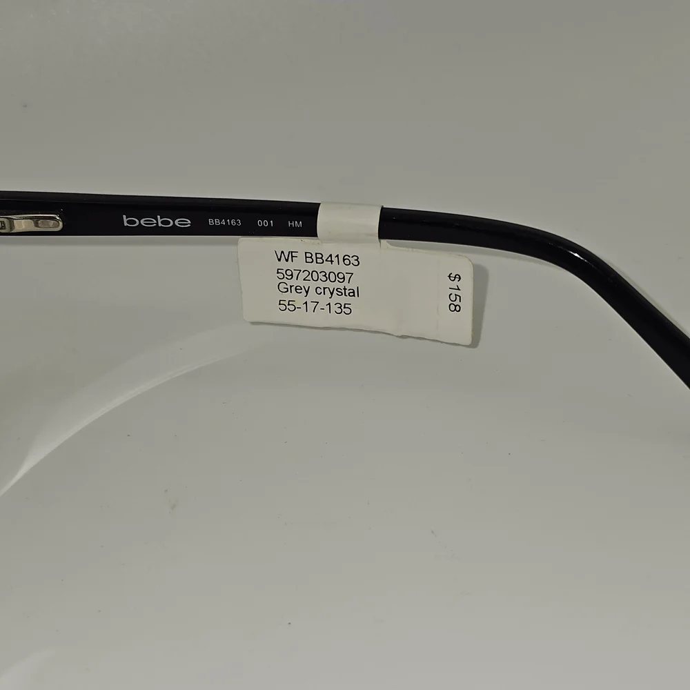 Bebe BB 4163‎ Grey Crystal Eyeglass Frames 55 17 135